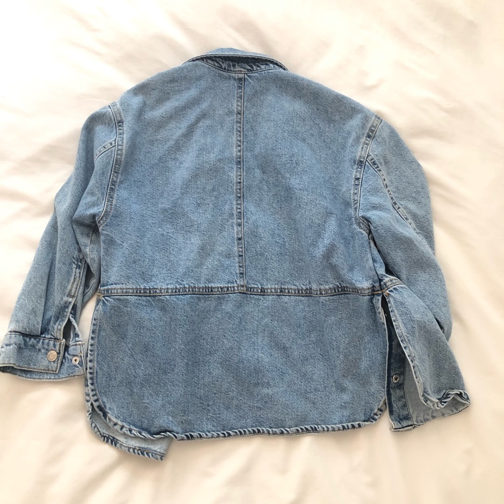 Girls Zara Denim Overshirt Shacket Jacket Shirt with Pocket size 8-9 - Picture 6 of 9